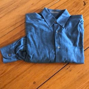 XMI Classic medium denim blue dress shirt.